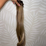 18"-20" Human Hair Ponytail - Light Brown/Blonde Hair